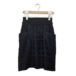 3.1 Phillip Lim Elastic Waistband Skirt Size 4 Side Pockets Black Blue